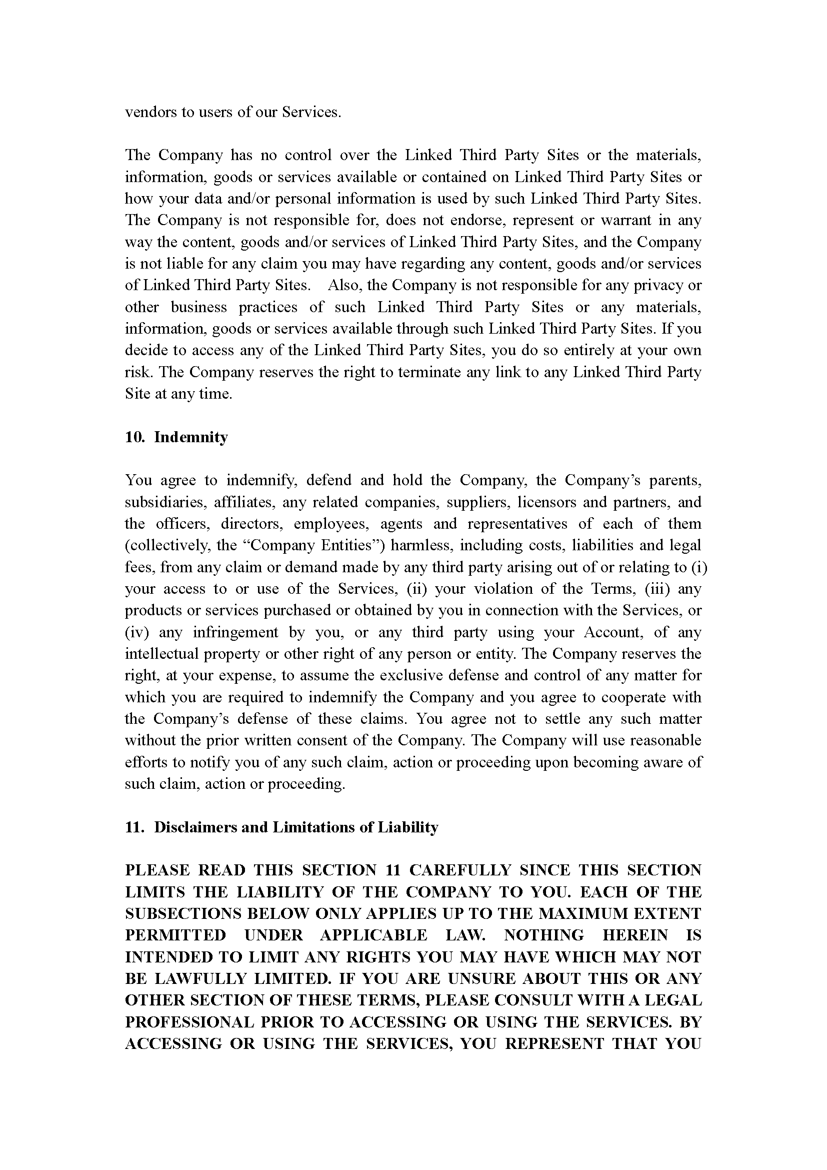 Terms of Service Page 17